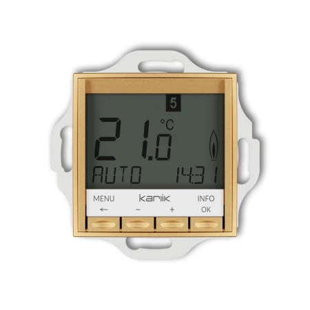 Karlik seria Mini Mechanizm uniwersalnego elektronicznego tygodniowego regulatora temperatury (podświetlenie białe) 29MRT-3.1