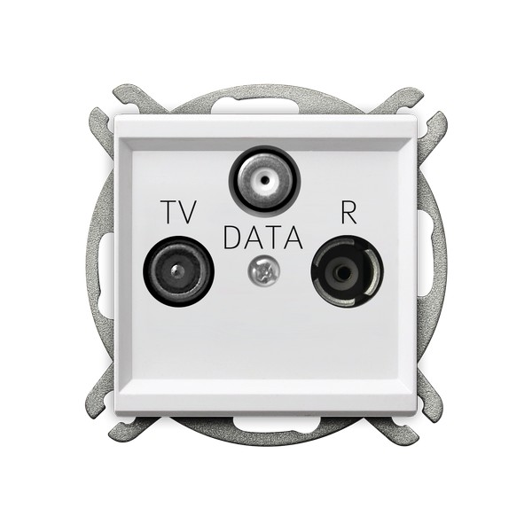 Gniazdo RTV-DATA producent Ospel seria Sonata kolor Biały mat kod GPA-RD/m/75