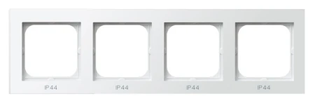 Ramka poczwórna do łączników IP-44 producent Ospel seria Sonata kolor Biały mat kod RH-4R/75
