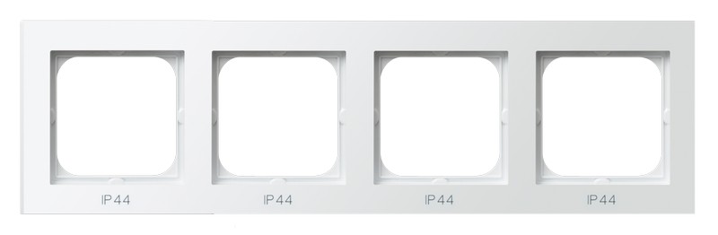 Ramka poczwórna do łączników IP-44 producent Ospel seria Sonata kolor Biały mat kod RH-4R/75