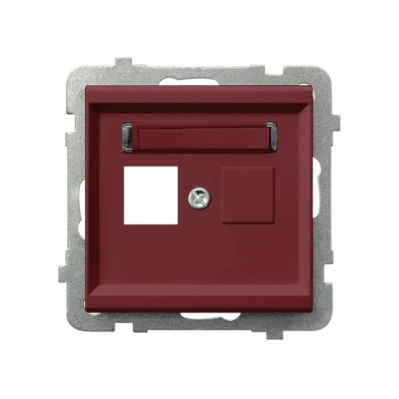 Obudowa gniazda pojedynczego typu Keystone prosta producent Ospel seria Sonata kolor Burgund kod GPK-1R/p/58