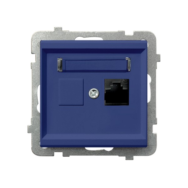 Gniazdo komputerowe pojedyncze, kat. 6 MMC producent Ospel seria Sonata kolor Kobalt kod GPK-1R/K6/m/86