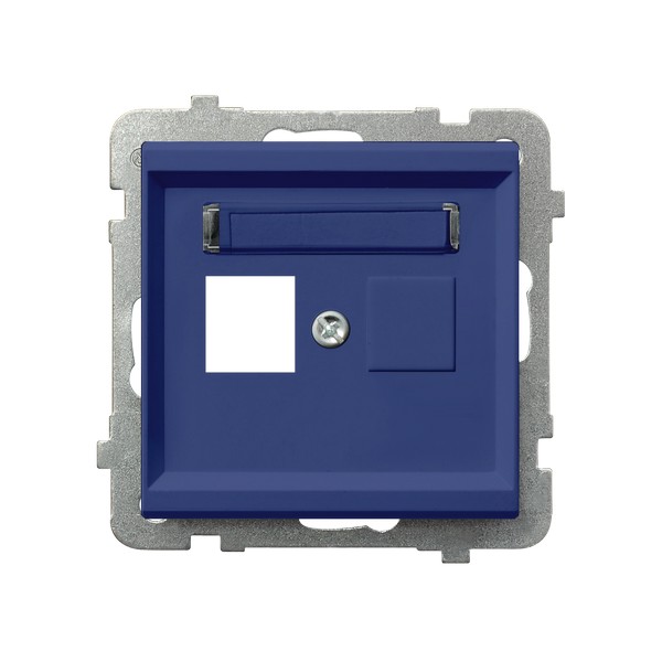 Obudowa gniazda pojedynczego typu Keystone prosta producent Ospel seria Sonata kolor Kobalt kod GPK-1R/p/86