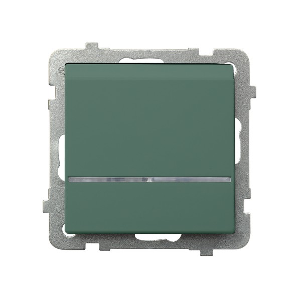 Łącznik hotelowy z podświetleniem pomarańczowym producent Ospel seria Sonata kolor Malachit kod ŁP-15RS/m/87