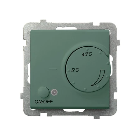 Regulator temperatury z czujnikiem podpodłogowym producent Ospel seria Sonata kolor Malachit kod RTP-1R/m/87