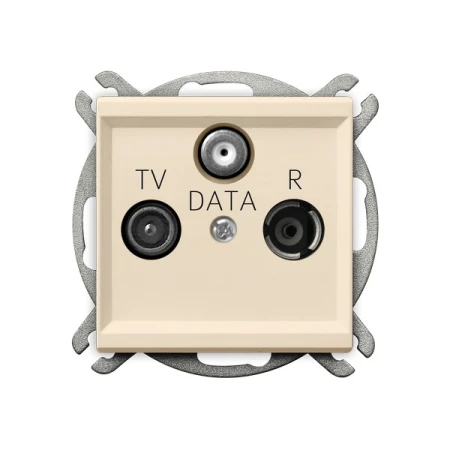 Gniazdo RTV-DATA producent Ospel seria Sonata kolor Wanilia kod GPA-RD/m/89