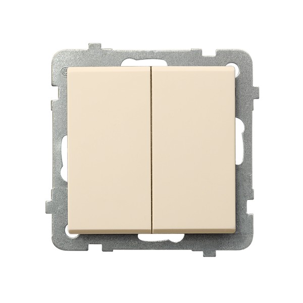 Łącznik podwójny zwierny producent Ospel seria Sonata kolor Wanilia kod ŁP-17R/m/89