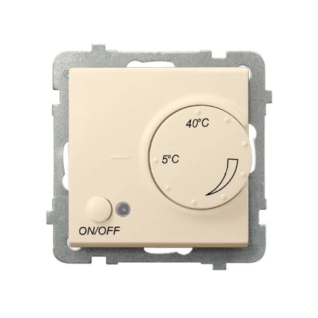 Regulator temperatury z czujnikiem napowietrznym producent Ospel seria Sonata kolor Wanilia kod RTP-1RN/m/89