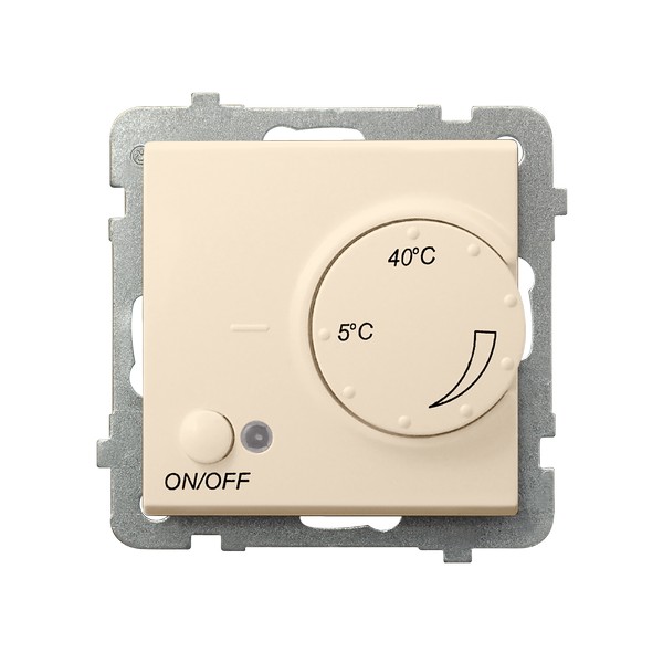 Regulator temperatury z czujnikiem napowietrznym producent Ospel seria Sonata kolor Wanilia kod RTP-1RN/m/89