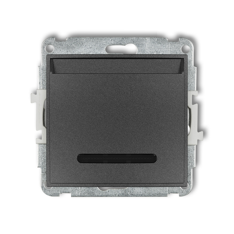 Mechanizm łącznika hotelowego pojedynczego (podświetlenie niebieskie) producent Karlik seria Mini kolor Grafitowy kod 11MSH-1.2