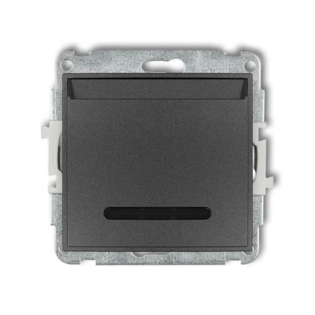 Mechanizm łącznika hotelowego podwójnego (podświetlenie niebieskie) producent Karlik seria Mini kolor Grafitowy kod 11MSH-2.2