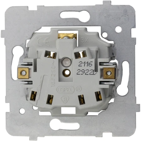 Włącznik podwójny z gniazdem pojedynczym z ramką Ospel Aria Czarny/Miedziany