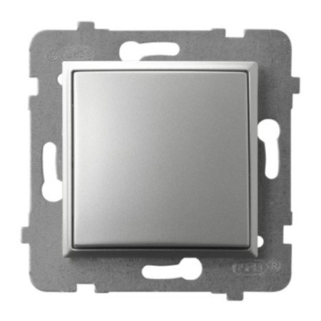 Moduł Srebrny Bez Ramki Włącznik Pojedynczy Ospel Aria