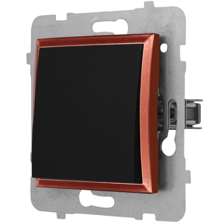 Włącznik pojedynczy bez ramki Ospel Aria Czarny/Miedziany