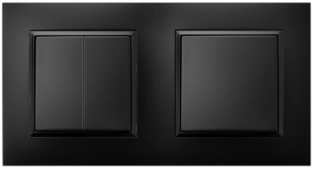 Włącznik Pojedynczy I Podwójny W Ramce Czarny Ospel Aria
