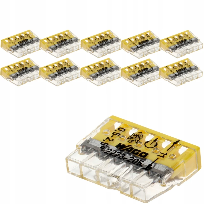 Zestaw Wago 2273-205 Szybko Złączka Kablowa 10X