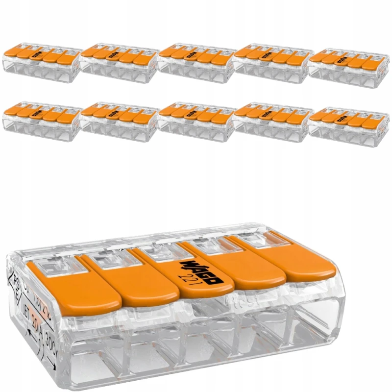 Zestaw Wago 221-415 Szybko Złączka Kablowa 10X