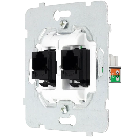Gniazdo internetowe rj45 2x z ramką seria As kolor Zielony Mat