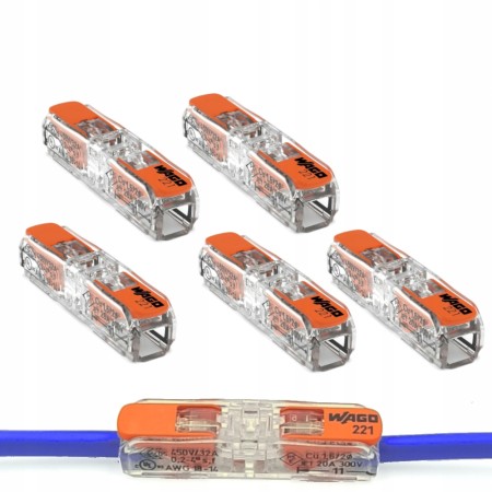 Zestaw Wago 221-2411 Szybko Złączka Przelotowa 5X