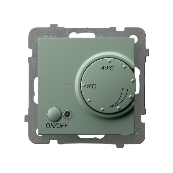 Regulator temperatury z czujnikiem napowietrznym producent Ospel seria As kolor Zielony mat  kod RTP-1GN/m/84