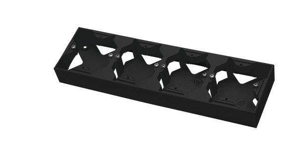 Puszka instalacyjna do serii As poczwórna producent Ospel seria As kolor Czarny mat kod PNP-4G/33
