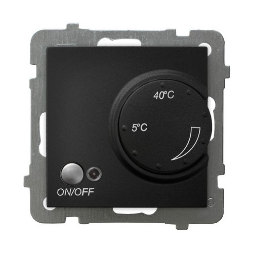 Regulator temperatury z czujnikiem napowietrznym producent Ospel seria As kolor Czarny mat kod RTP-1GN/m/33