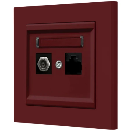 Gniazdo rj45/antenowe z ramką Ospel Sonata Burgund
