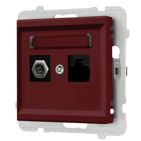 Gniazdo rj45/antenowe z ramką Ospel Sonata Burgund