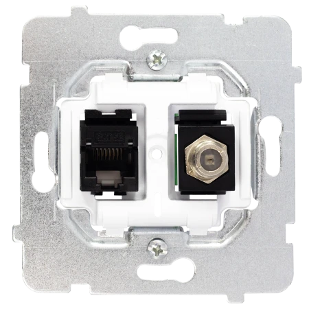 Gniazdo rj45/antenowe z ramką Ospel Sonata Burgund