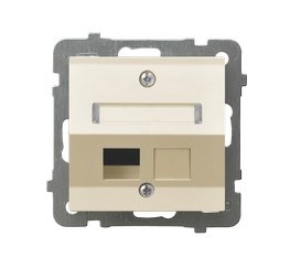 Obudowa gniazda pojedynczego typu Keystone skośna producent Ospel seria As kolor Ecru kod GPK-1GS/p/27
