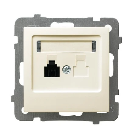 Gniazdo telefoniczne pojedyncze producent Ospel seria As kolor Ecru kod GPT-1G/m/27