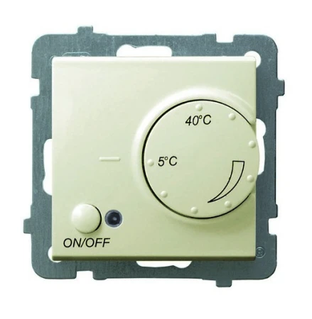 Regulator temperatury z czujnikiem podpodłogowym producent Ospel seria As kolor Ecru kod RTP-1G/m/27