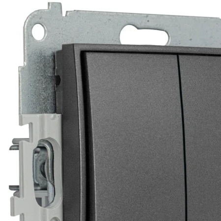 Mechanizm łącznika podwójnego schodowego producent Karlik seria Mini kolor Grafitowy kod 11MWP-33