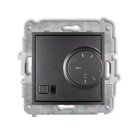 Mechanizm elektronicznego regulatora temperatury z czujnikiem powietrznym producent Karlik seria Mini kolor Grafitowy kod 11MRT-2