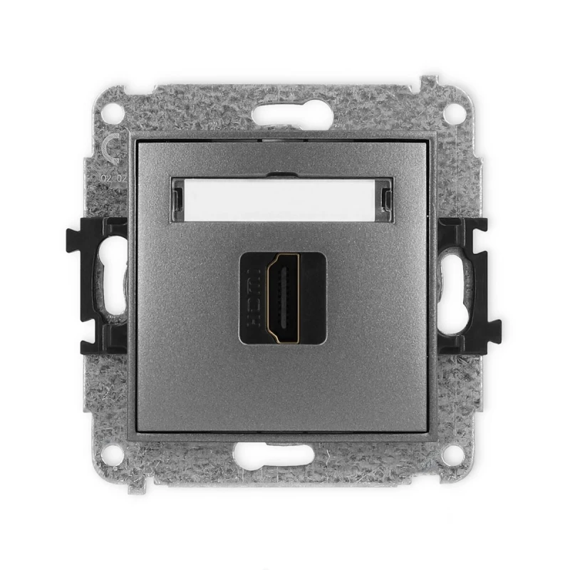 Mechanizm gniazda pojedynczego HDMI 2.1, 8K producent Karlik seria Mini kolor Grafitowy kod 11MHDMI-5