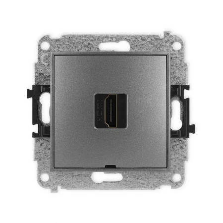 Mechanizm gniazda pojedynczego HDMI 2.1, 8K, bez pola opisowego producent Karlik seria Mini kolor Grafitowy kod 11MHDMIBO-5
