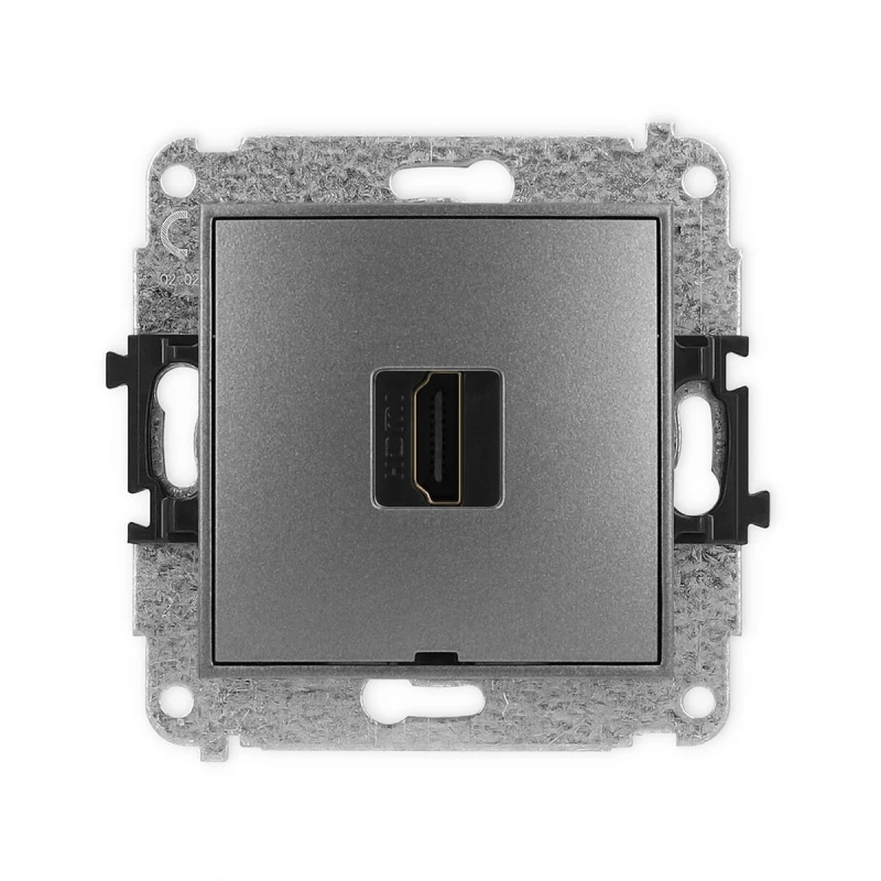 Mechanizm gniazda pojedynczego HDMI 2.1, 8K, bez pola opisowego producent Karlik seria Mini kolor Grafitowy kod 11MHDMIBO-5