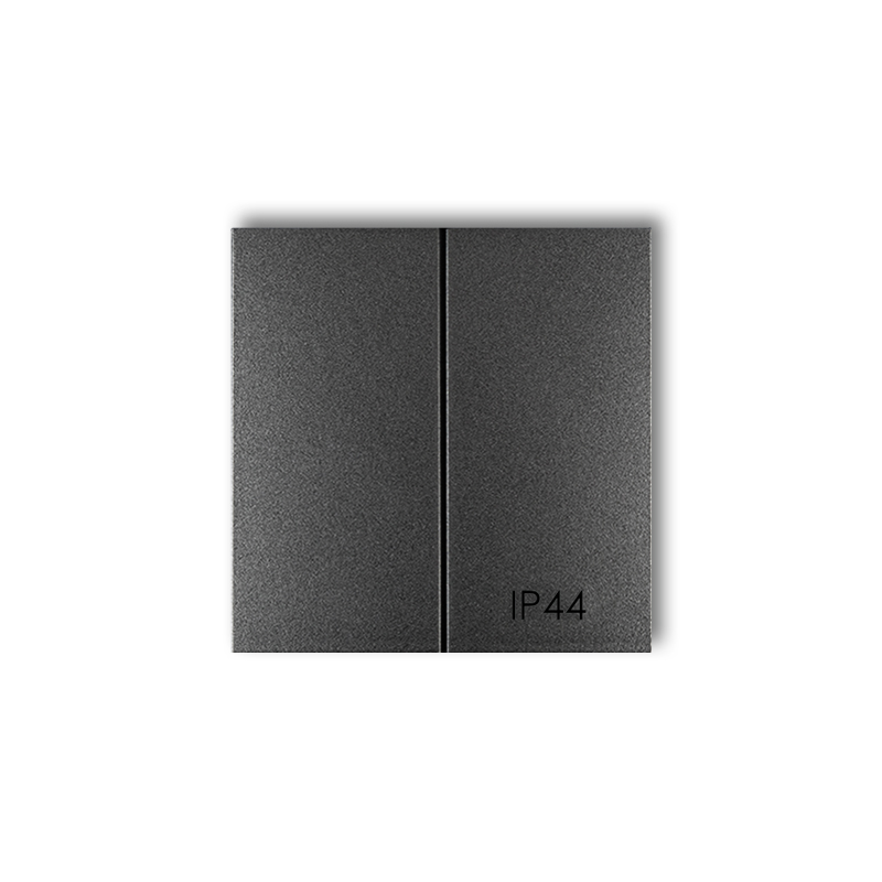 Klawisze podwójne do łączników IP 44 ICON, MINI (komplet dwóch sztuk) producent Karlik seria Mini kolor Grafitowy kod 11MKLH-2