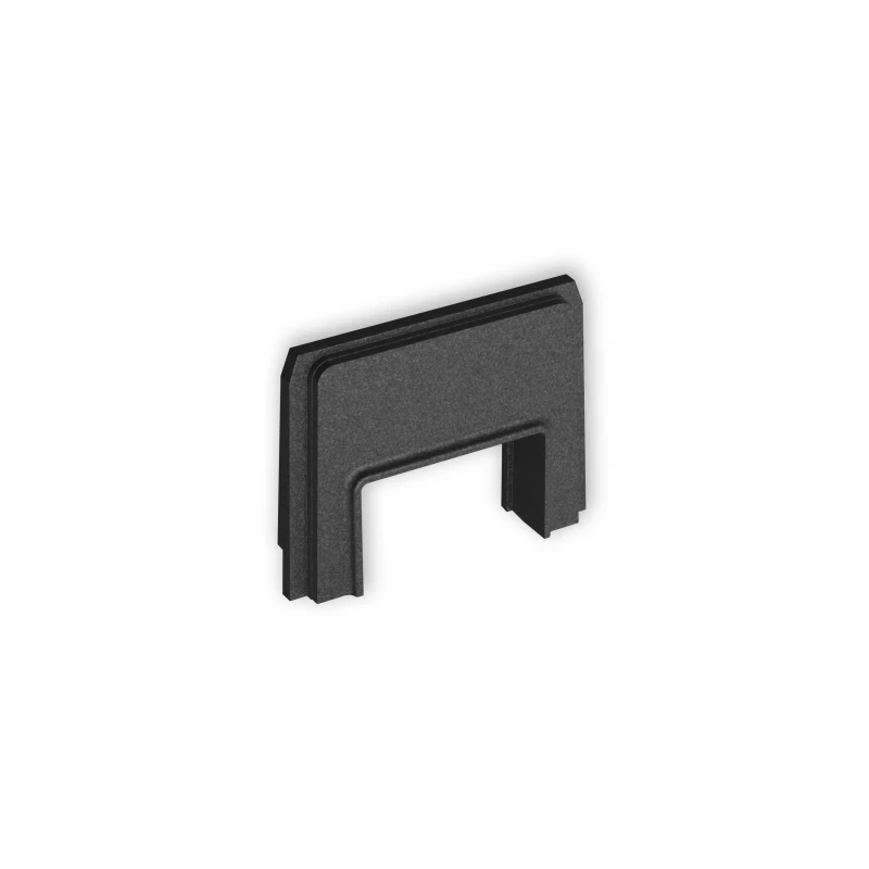 Zaślepka z wpustem do korytka 25x15 mm do puszki natynkowej pojedynczej PUK-1 / PUZ-1 producent Karlik seria Mini kolor Grafitowy kod 11ZAPUKZ-3