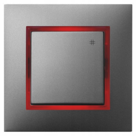 Włącznik Krzyżowy Szary Z Podświetleniem Czerwonym Ospel Aria