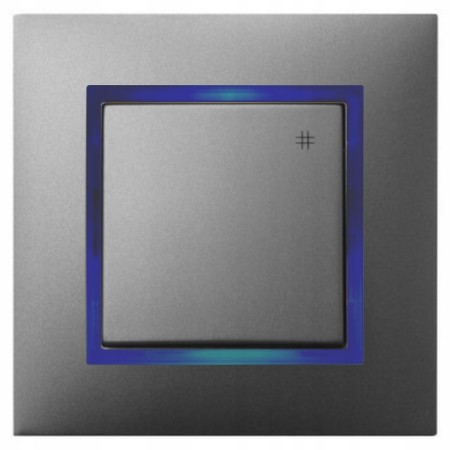Włącznik Krzyżowy Szary Z Podświetleniem Niebieskim Ospel Aria