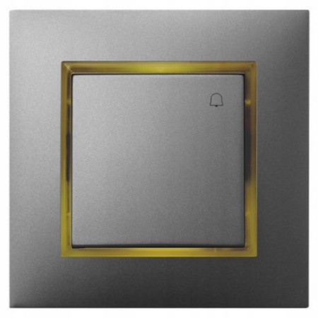 Włącznik Dzwonkowy Szary Z Podświetleniem Złotym