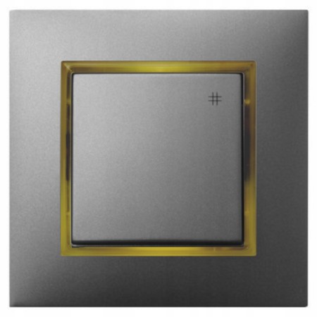 Włącznik Krzyżowy Szary Z Podświetleniem Złotym Ospel Aria