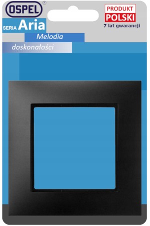 Ospel Aria Ramka Pojedyncza Do Włączników I Gniazd Czarny
