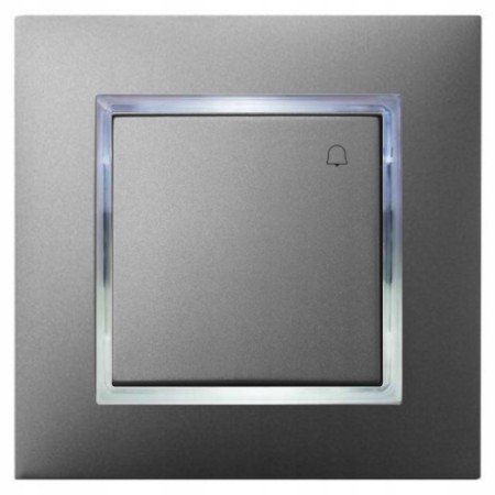 Włącznik Dzwonkowy Szary Z Podświetleniem Białym