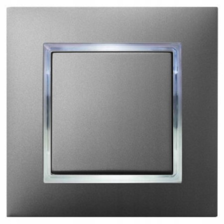 Włącznik Pojedynczy Szary Z Podświetleniem Białym