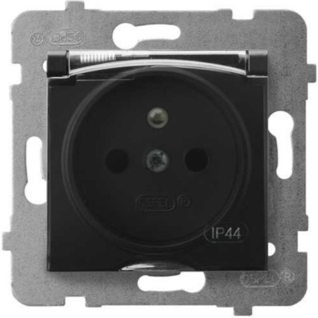 Gniazdo Pojedyncze Ip44 Z Bolcem Ospel Aria Czarne