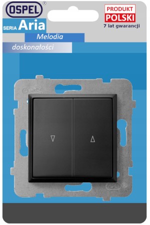 Włącznik Żaluzjowy Z Blokadą Łącznik Ospel Aria Czarny