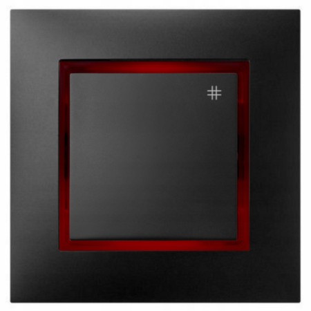 Włącznik Krzyżowy Czarny Z Podświetleniem Czerwonym Ospel Aria