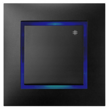 Włącznik Krzyżowy Czarny Z Podświetleniem Niebieskim Ospel Aria